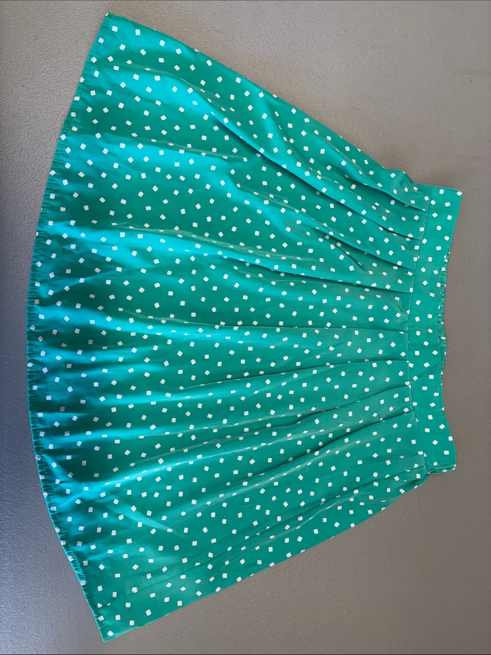 dina be Teal Circle Skirt with White Square Dot Print